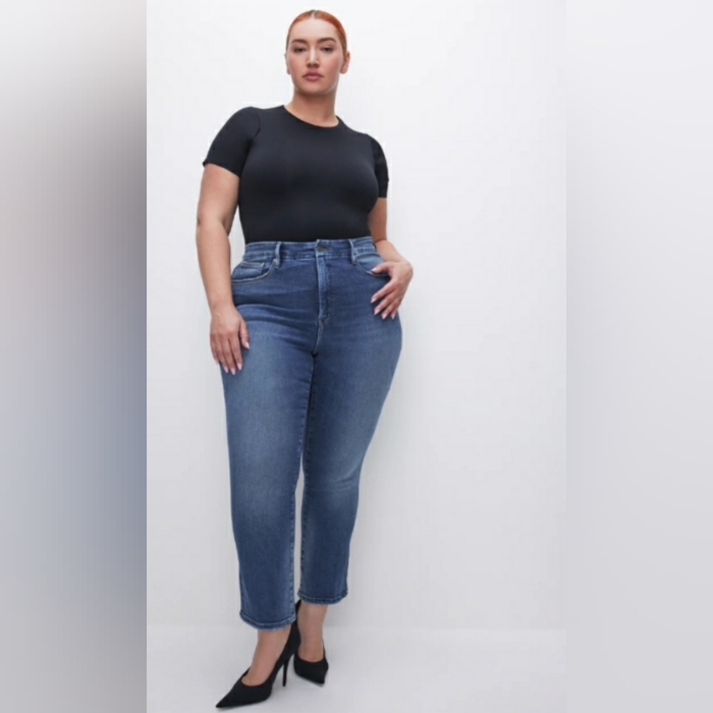 Good American Relaxed Fit Dark Blue Jeans
